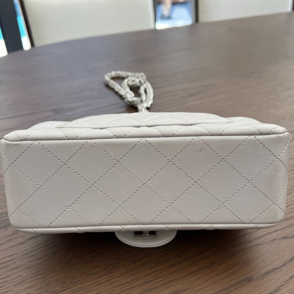 Chanel Classic Mini Rectangular, Grey Lambskin Le… - image 6